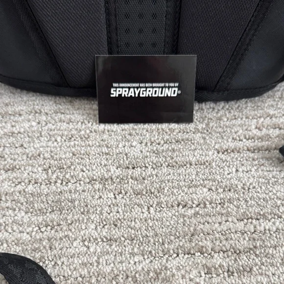 Sprayground Black Backpack with Vibrant Red Interior - Picture 5 of 6